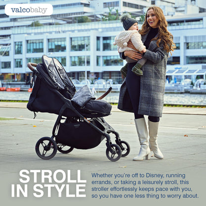 Valco Baby - Trend Duo Double - Side by Side Double Stroller for Newborn and Toddler - Easy Compact Fold, Multi-Position Recline, Large Canopy Infant Twin Stroller 2025 (Night Black)