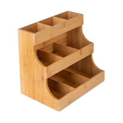 Theodore Tea Bag Organizer – Wooden Tea Organizer and Storage for Home, Kitchen, Office – 180 Tea Bag Holder - Vertical Display Tea Box. Also for Coffee Pods, Sugar, Sweeteners and Creamers.
