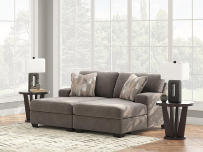 Signature Design by Ashley Seyler Lane Contemporary 2-Piece Super Chaise with Removable Cushion, Gray