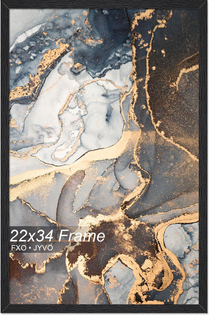 22x34 22 34 Inch 22 34 1 Pack/Black/22 x34 Fxojyvo Engineered Wood Frame, Black Picture Frame for x Poster Puzzle