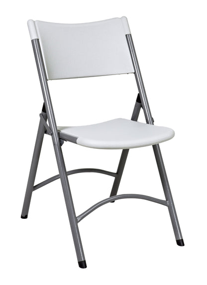Office Star Resin Furniture for Indoor or Outdoor Use, 4-Piece Set, Folding Chairs Light Grey