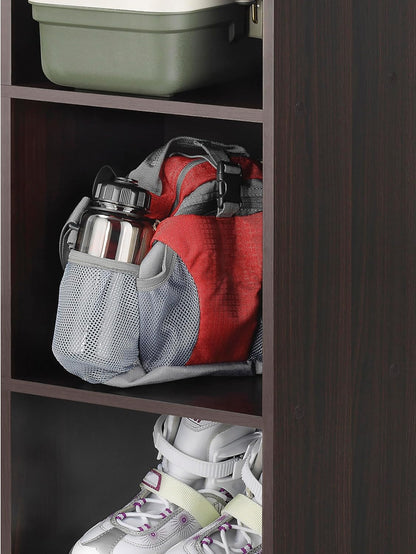 3 3 12.2" 11.7" 35.6" Whitmor Cube Storage Organizer, Tier Stackable MDF Wood Bookcase, Open Storage Display Bookshelf