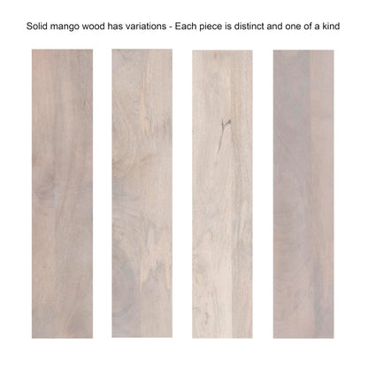 Kate and Laurel Karni Modern Mango Wood Living Room Nesting Tables, Set of 2, Whitewash, Decorative Coastal Solid Wood End Tables for Use as Bedroom Nightstands or Entryway Decor Accents