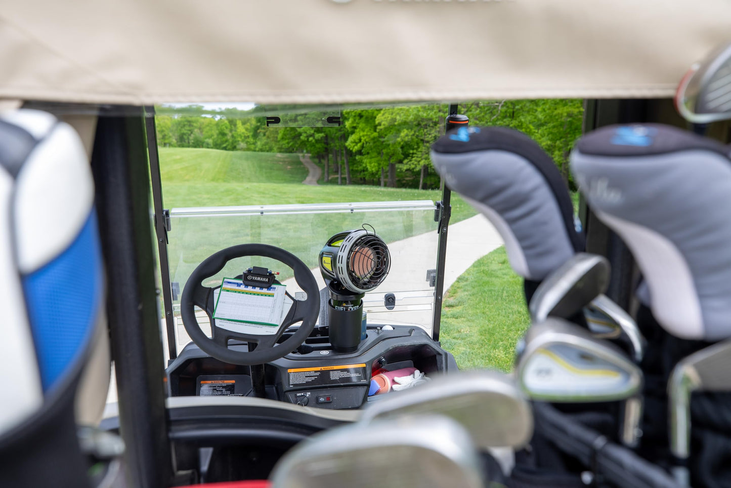 Mr. Heater F242010 MH4GC 4000 BTU Golf Cart Heater, Wind-Resistant With ODS And Tip-Over Safety Switch & Cup Holder Adapter - Silver and Black