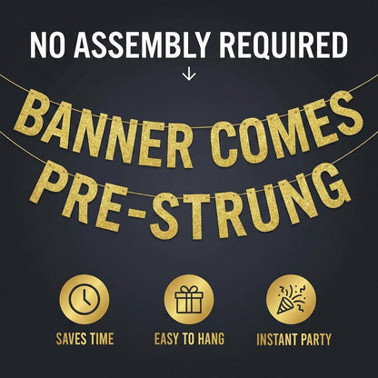 Pre-Strung Goated Since 2013 Gold Glitter Banner - 13th Birthday and Anniversary Decorations for Teen Boys and Girls - Party Supplies and Gifts