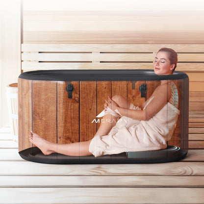 MERAPI XL 170 Gal Cold Plunge Tub with Cushion, Upgraded Ice Bath Tub for Athletes - Water Chiller Compatible - Inflatable Ice Bath at Home Recovery