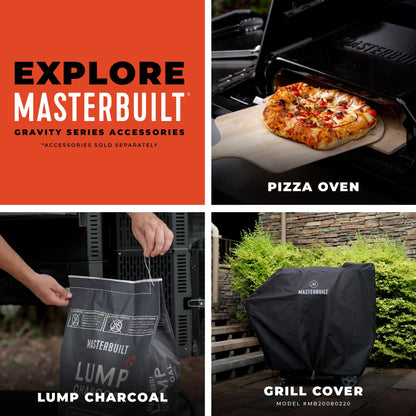 Masterbuilt® Gravity Series® 600 Smoker Grill - Digital Charcoal Grill,WiFi Technology, GravityFed™ Charcoal Hopper, 600 Cooking Sq. Inches, Black, Model MB20041023