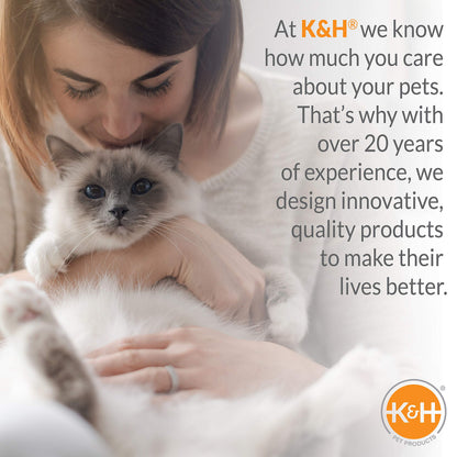 K&H Pet Products Heated Extreme Weather Outdoor Kitty Pad Petite, Waterproof Heated Cat Mat, Pet Warmer for Outside Feral Cat Houses, Indoor Outdoor Warming Pet Mat - Petite 12 X 9in Tan 25W