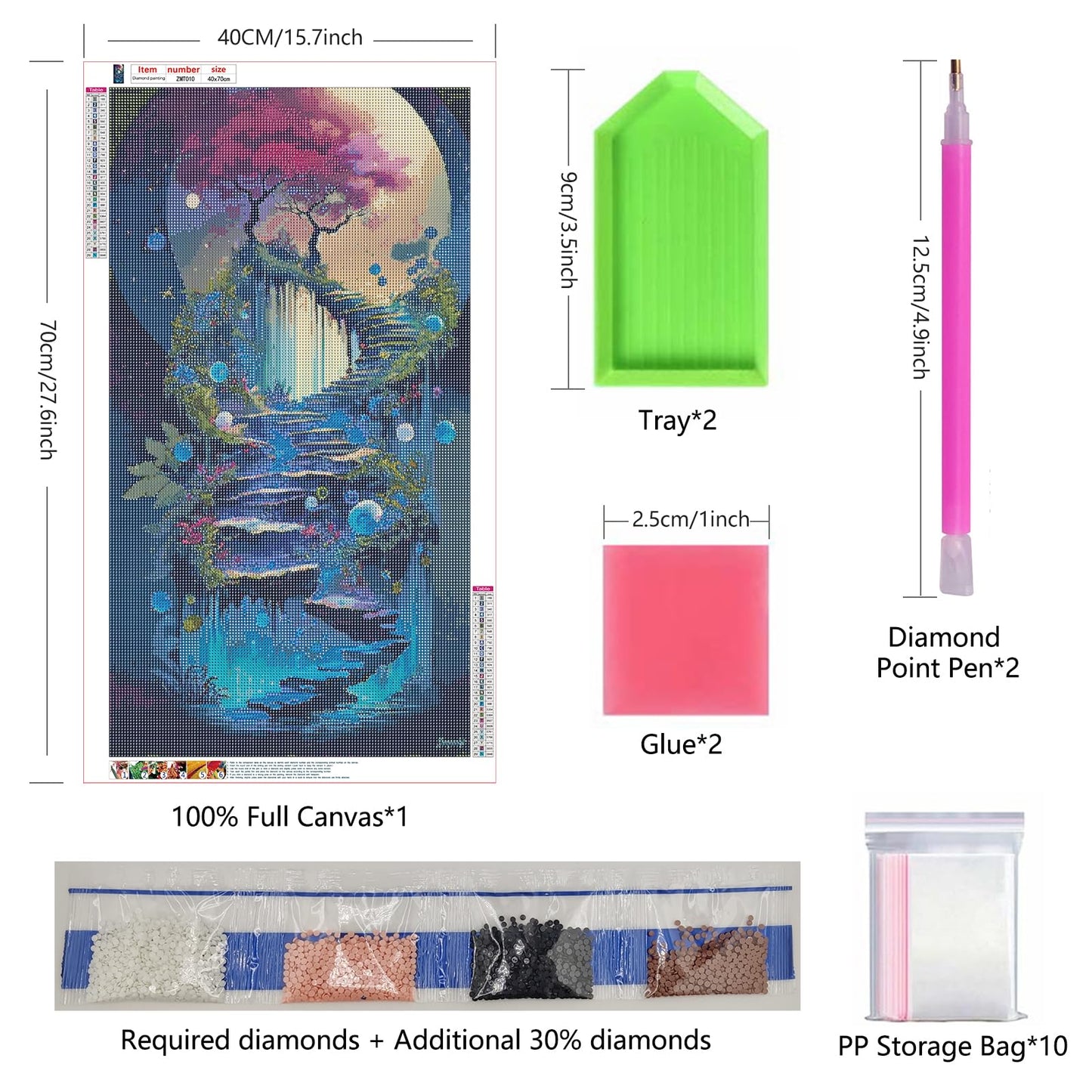 ZHUMUTO Large 5D Diamond Art Painting Kits for Adults,15.7x27.5inch Tree of Life B DIY Full Round Drill Diamond Dots Large Size,Big Gem Art and Crafts for Home Wall Decor Gifts