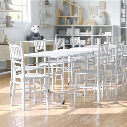 Flash Furniture Hercules Series Children's Resin Event Chairs, Commercial/Residential All Occasion Chairs for Kids, 330 lb. Static Weight Capacity, Set of 10, White