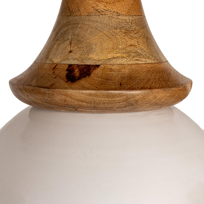 Creative Co-Op Mango Wood & Metal Round Pedestal Table