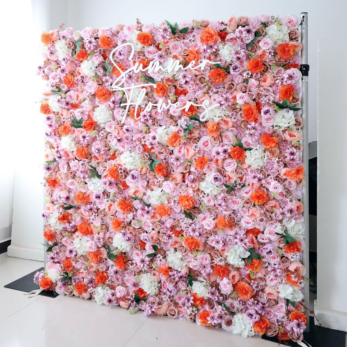 Artificial Flower Wall Backdrop Panels,Light Pink Lavender Flowers Handmade Romantic Large Wedding Backdrop 3D Floral Wall Fabric Flower Wall For Party Bridal Wedding Backgrou,3m*3m/10*10FT