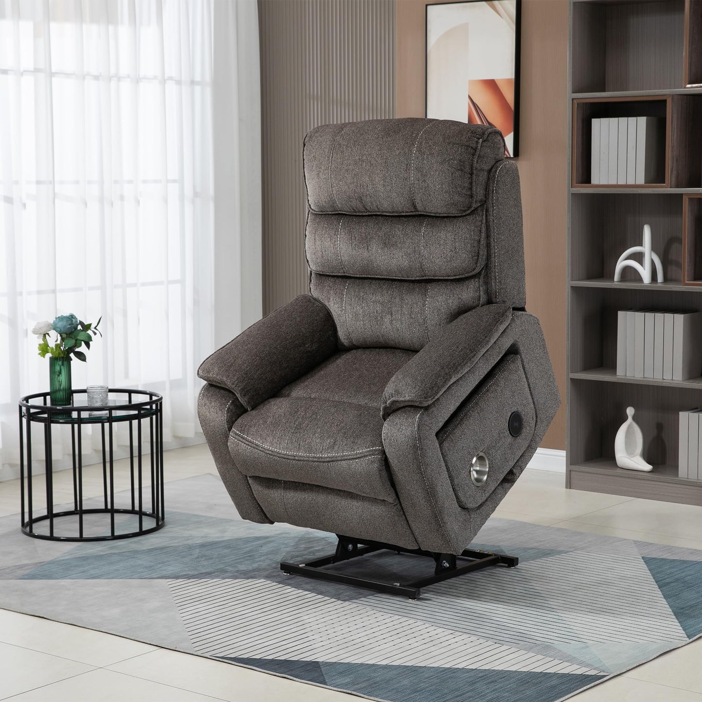 Oversized Electric Lift Chair Versatile Power Recliner Chair 180° Infinite Reclining Armchair for Adults with Massgae,Cupholder,USB-C Ports,Wireless Charging