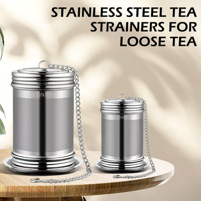 ECONPON 2 Pack Reusable Tea Steeper Extra Fine Mesh Tea Infuser Stainless Steel Tea Strainer for Loose Leaf Tea