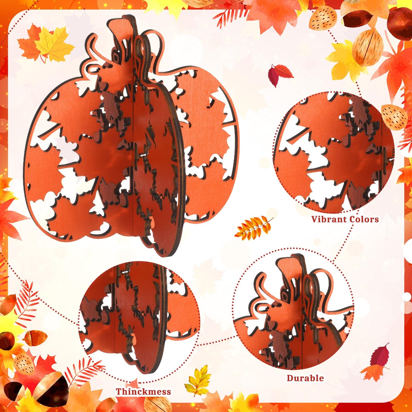 Soaoo 12 Pieces Thanksgiving Wooden Table Signs Pumpkin Wood Table Decoration Thanksgiving Tiered Tray Decoration Fall Centerpieces Harvest Block Sign Farmhouse Decorations for Home Party Indoor