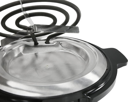 Elite Gourmet ESB-300X Single Countertop Coiled Burner, 1000 Watts Electric Hot Plate, Black, Easy to Clean