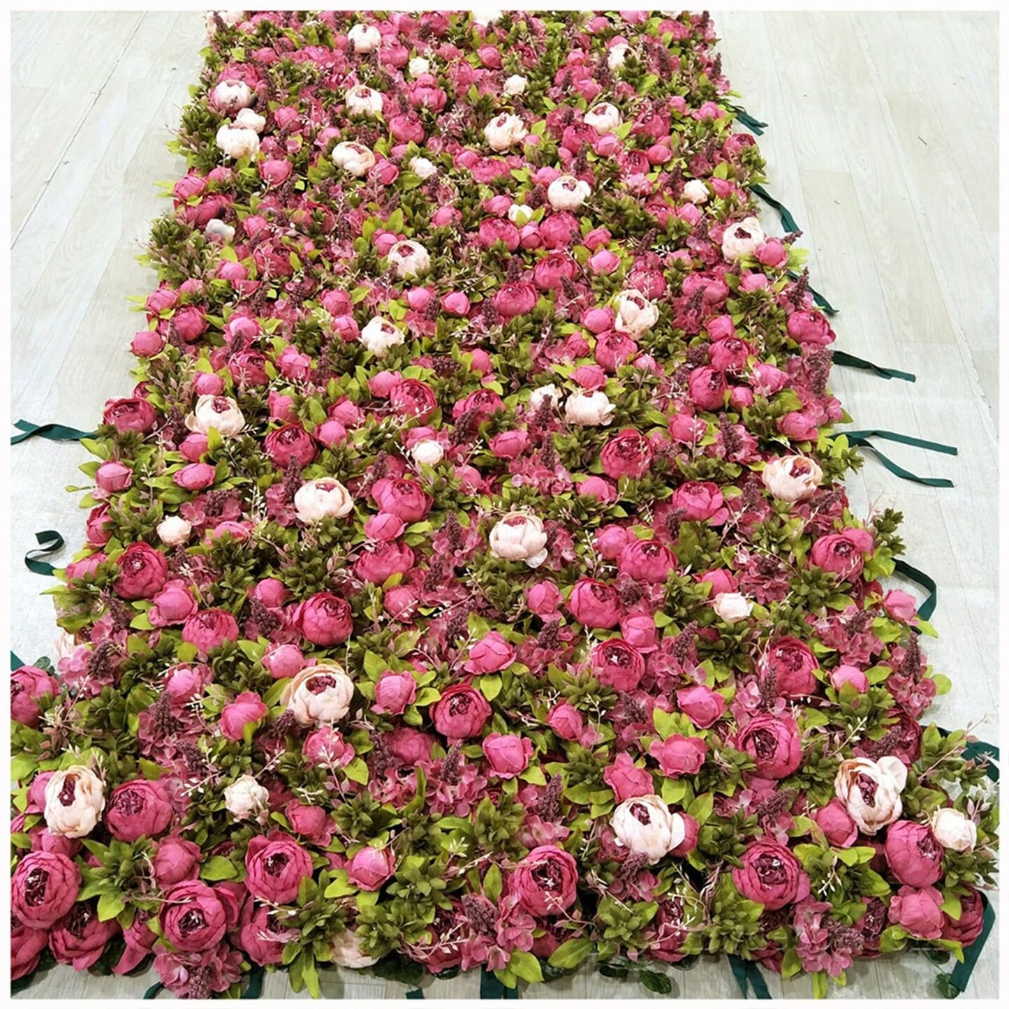 JIIPOREGJ Handmade Romantic Hydrangea Rose Peony Plant Wall Large Artificial Flower Wall Backdrop Panels,Rose Wedding Backdrop 3D Floral Wall Fabric Flower Wall for Part,One Color,2m*2m/6.56 * 6.56FT