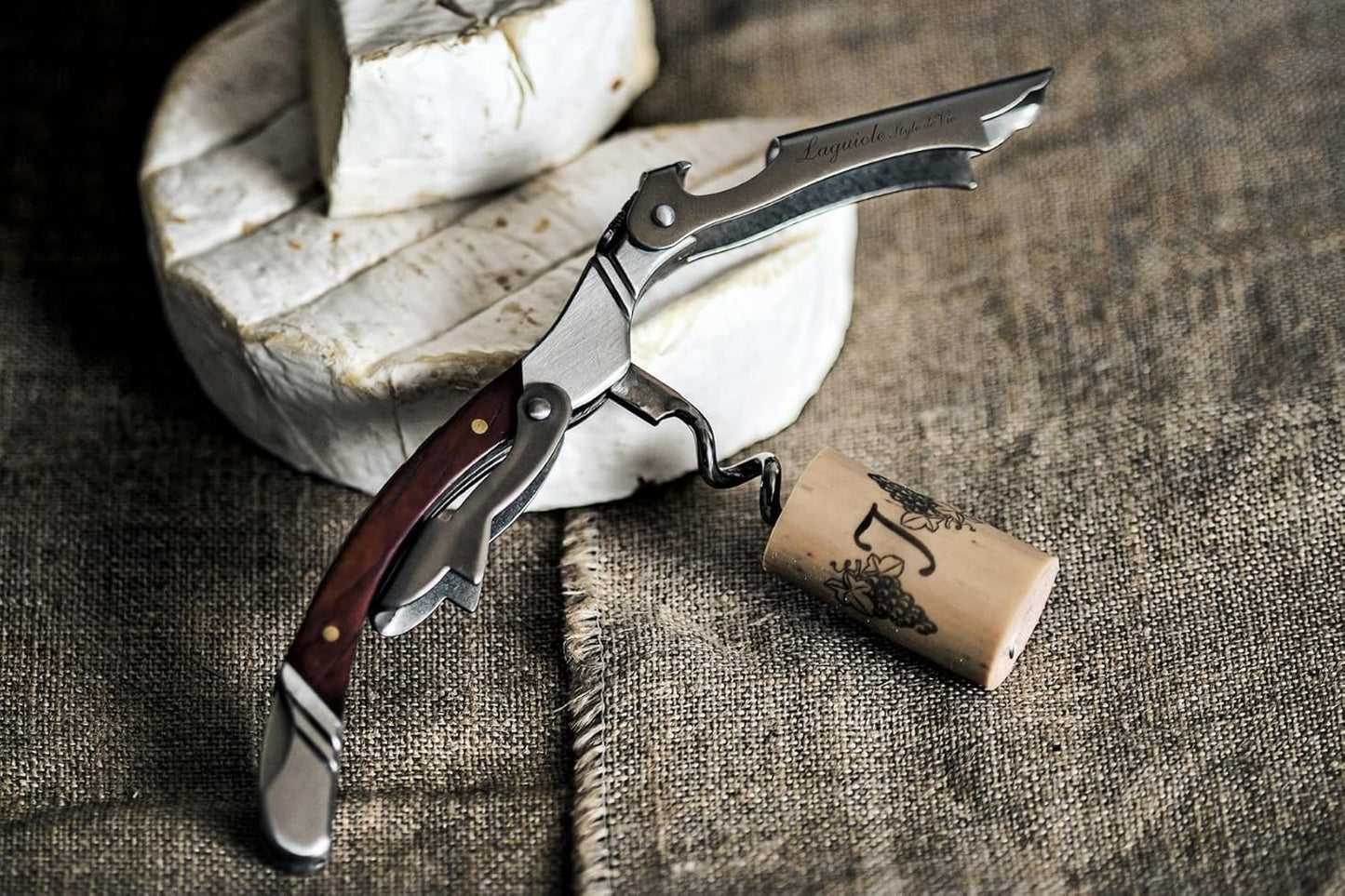 Laguiole Style de Vie Corkscrew, Bottle Opener with Foil Cutter, Rosewood