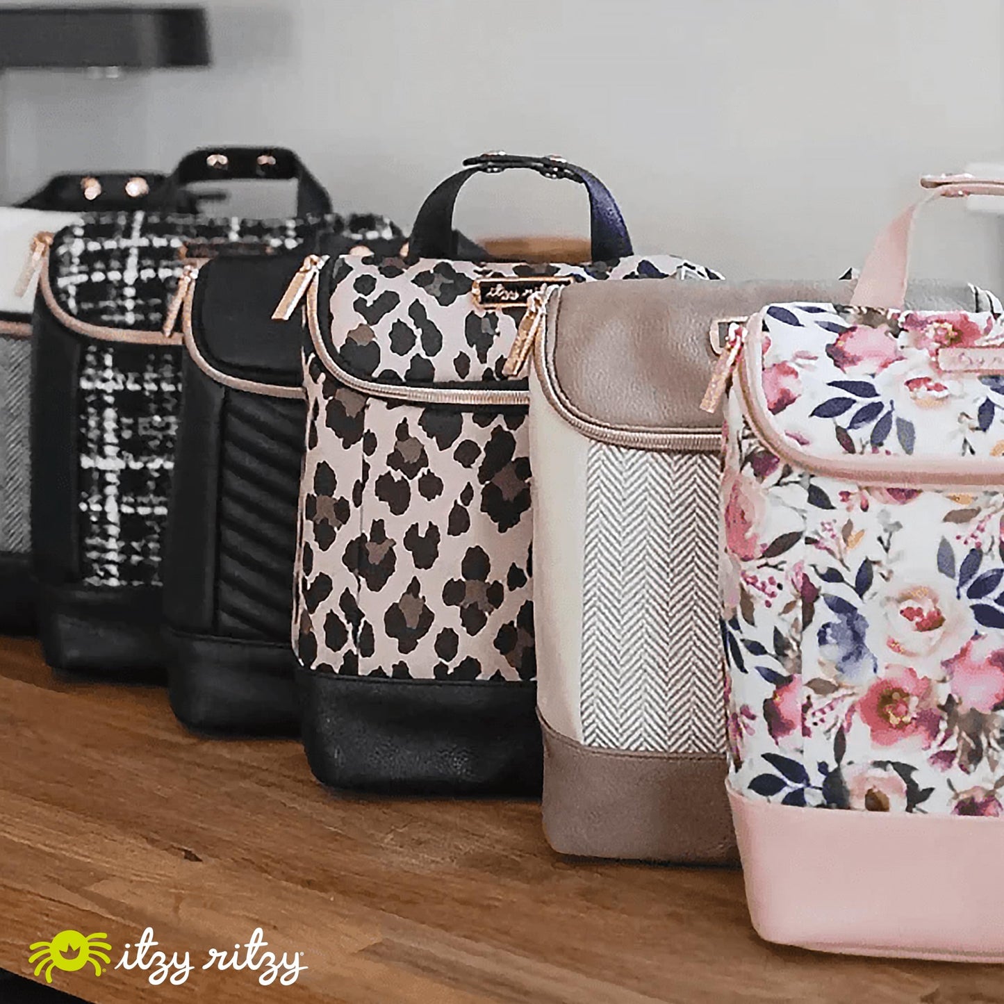 Itzy Ritzy Insulated Bottle Bag – Keeps Bottles Warm or Cool - Holds 3 Bottles & Features Interior Pocket for Ice Pack (Not Included), Milk & Honey