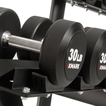 XMARK Commercial 3-Tier Dumbbell Rack, Weight Storage Rack, 15 Dumbbell Pair Storage, Modern Style