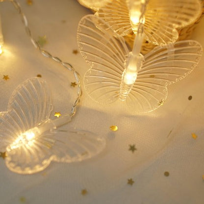 Butterfly Curtain Lights, 6.6ft 48 LED 10 Butterflies USB 8 Modes Window Fairy Lights Twinkle String Lights with Remote Timer for Bedroom Wedding Party Holiday Decor (Warm White)