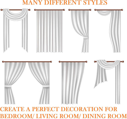Elegant Comfort Luxury Sheer Curtains, Tan Window Treatment Panels with Rod Pocket, 55 x 216-inches