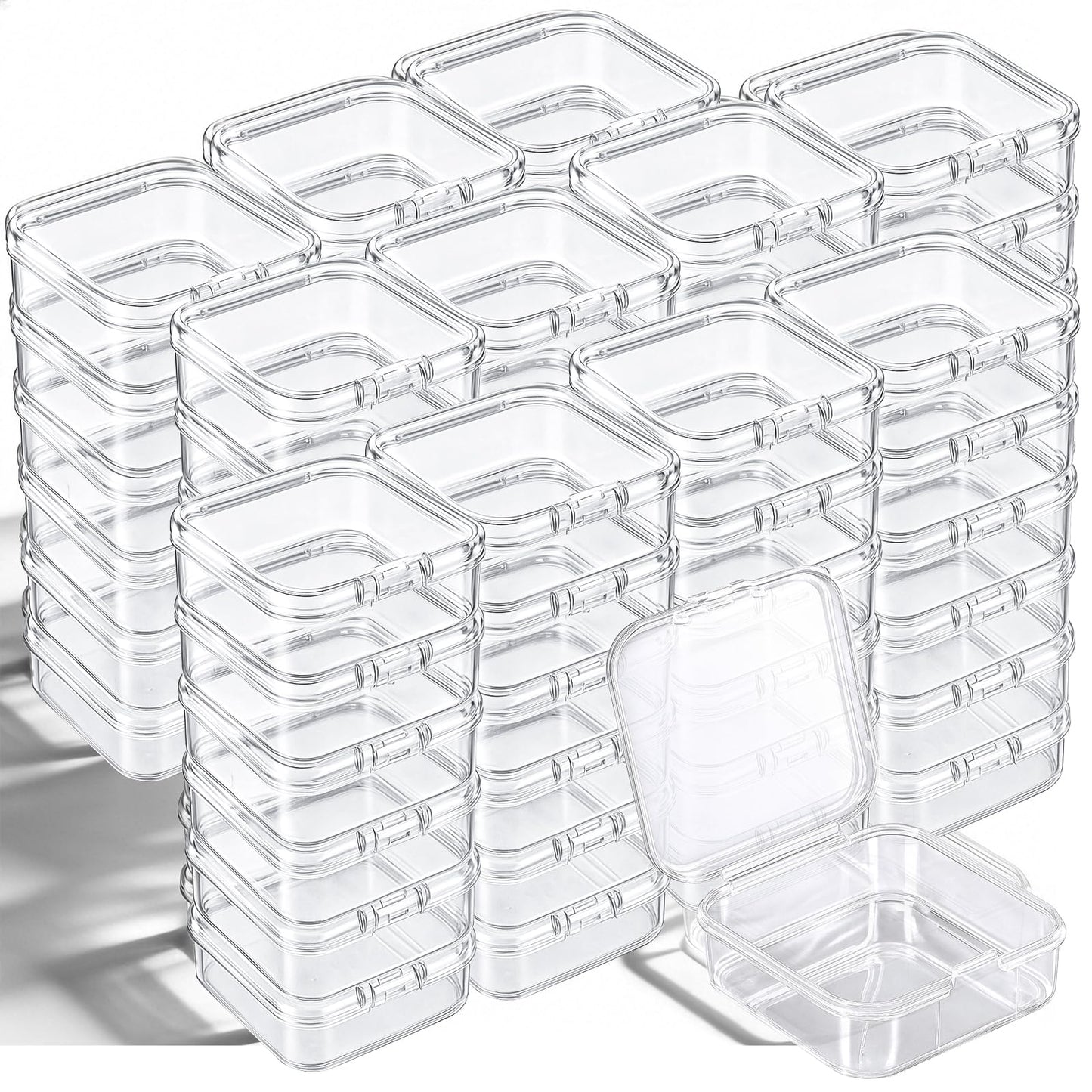 120 Pcs Clear Plastic Beads Storage Containers Box Mini Sizes Rectangular Boxes Small Empty Organizer for Collecting Small Items, Jewelry, Hardware, Arts Crafts Accessories