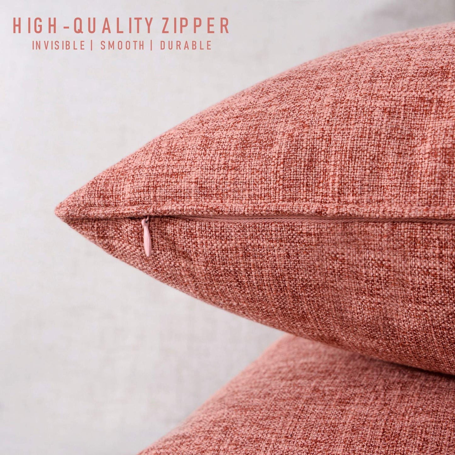 HPUK Decorative Throw Pillow Covers Set of 4 Square Couch Pillows Linen Cushion Cover for Couch Sofa Living Room, 18"x18" inches, Blue