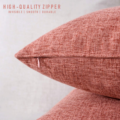 HPUK Decorative Throw Pillow Covers Set of 4 Square Couch Pillows Linen Cushion Cover for Couch Sofa Living Room, 18"x18" inches, Blue