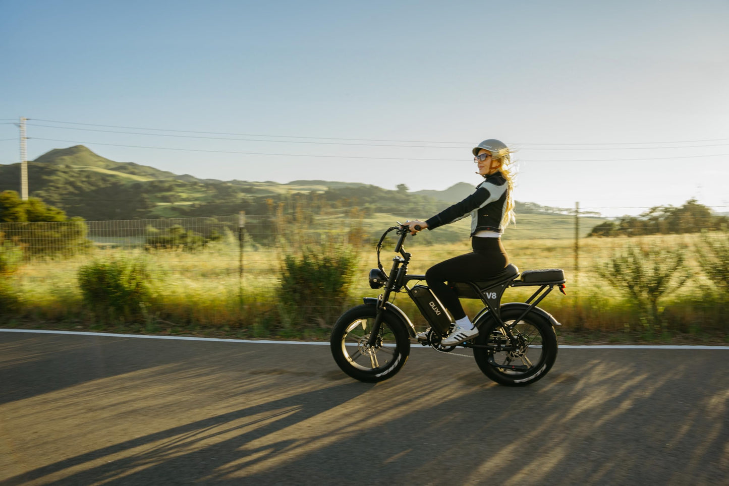 OUXI V8 Max Electric Bike for Adults, Electric Mountain Bike with Dual 48V 15Ah Removable Larger Battery, Peak 1000W Motor Adult Electric Bicycles, 20''x 4.0 Fat Tire E Bike, Hydraulic Brakes