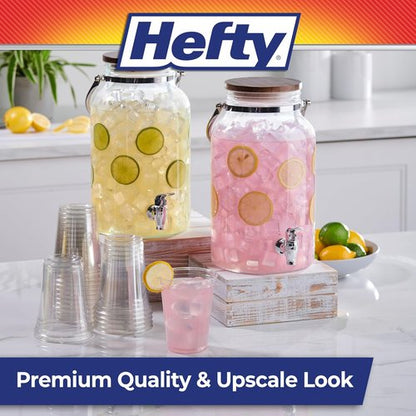 Hefty Clear Plastic Party Cups - 18 Ounce Size, 140 Count for Effortless Entertaining