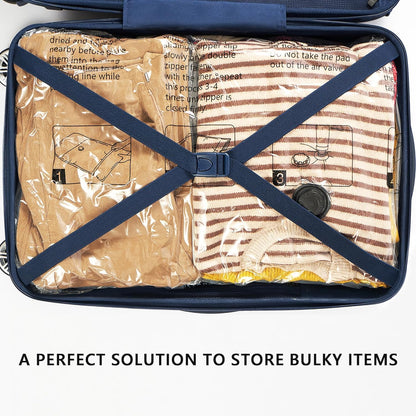 Vacuum Storage Bags, 8 Large Space Saver Bags with Travel Hand Pump for Clothes, Bedding, Pillows