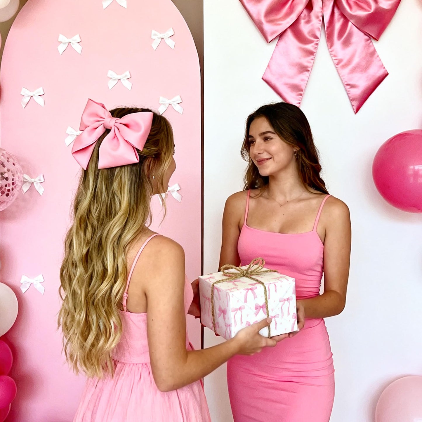 Thirty and Thirsty 12 Sheets Pink Bow Wrapping Paper Coquette Gift Wrap Paper Pink Bows Girly Wrapping DIY Crafts Papers Coquette Birthday Party Favors Supplies
