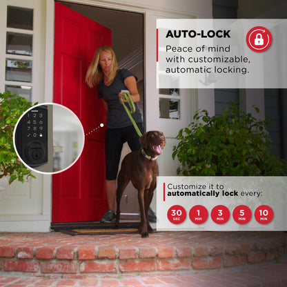 Kwikset SmartCode 270 Keyless Entry Electronic Touchpad Deadbolt Door Lock with Auto-Lock, Custom User Codes, Advanced Security in Satin Nickel Traditional