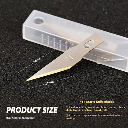 EHDIS Exacto Hobby Knife Set, Precision Art Craft Utility Knife Kit with 10PCS # 11 Titanium Coated Blade Refill for Working-Stencil, Scoring, Scrapbooking, Architecture Modeling, Crafting