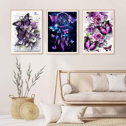 EWJRNSF 6 Pack 5D Diamond Painting Kits for AdultsBeginners, Diamond Arts Kits Diamond Art Sets,GemPainting Arts & Crafts Home Wall Decoration 11.8x15.7Inches Butterfly
