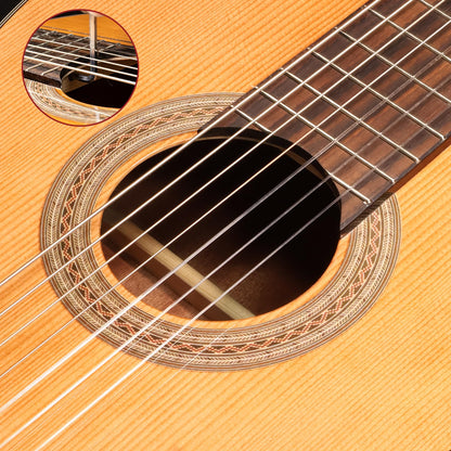 WishMade 7 String Acoustic Classical Guitar Full Size Nylon String Guitars for Adults with Gig Bag