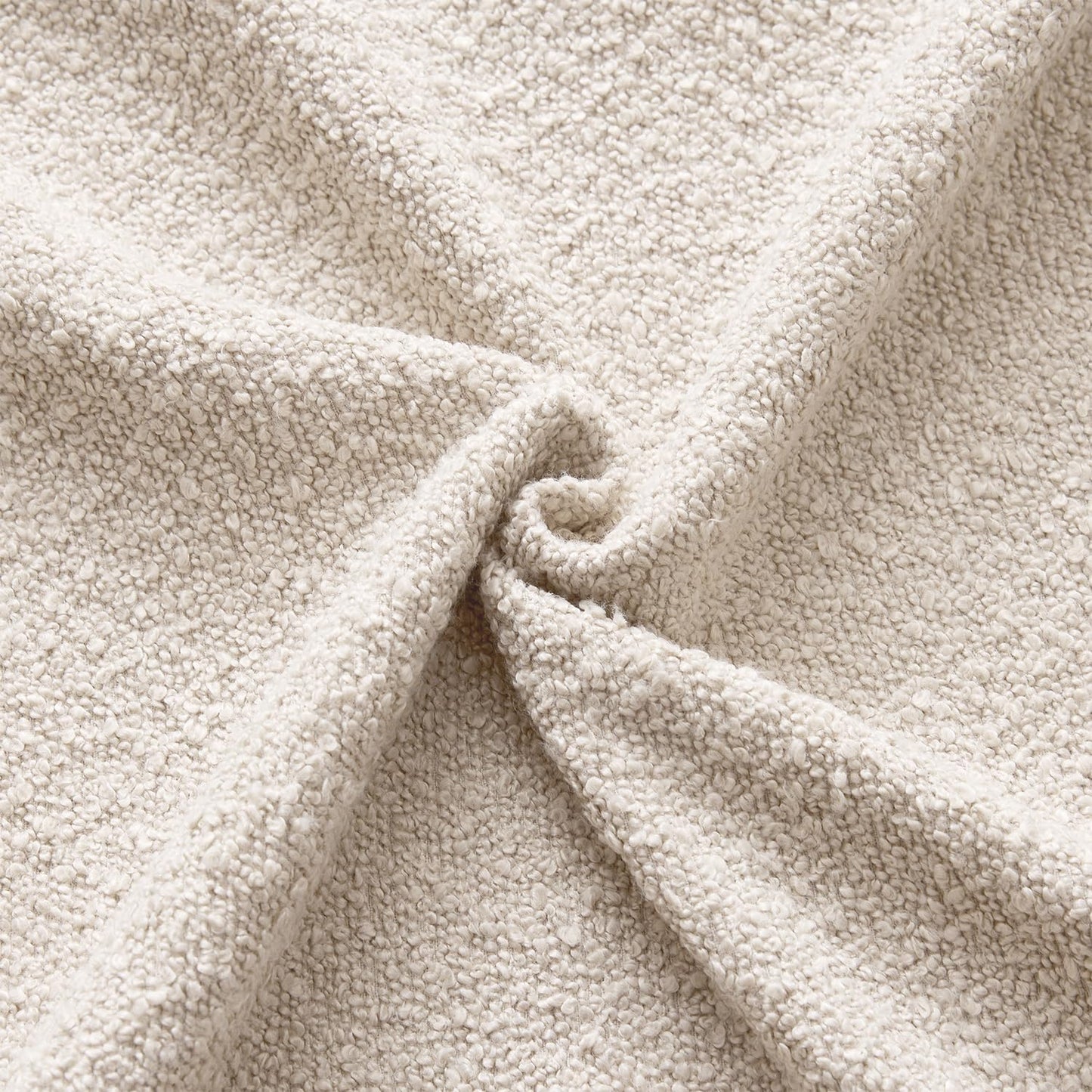 Pack 2 Cozy 22 22 Inch ANRODUO of Textured Boucle Throw Pillow Covers Soft Beige Euro Decorative Accent Solid Pillow