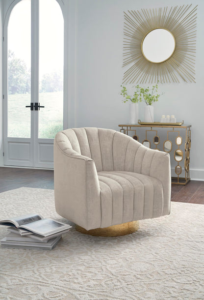 Signature Design by Ashley Penzlin Swivel Accent Chair, Beige