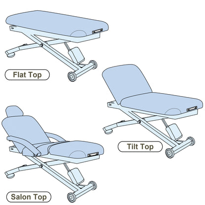 EarthLite Ellora Electric Lift Massage Table with Manual Tilt, Made in USA, 32" x 73, Mystic Blue