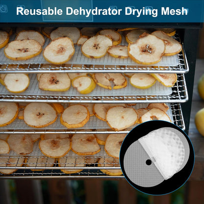 uxcell 13" Round Silicone Dehydrator Sheets, 9 Pcs Non-Stick Reusable Fruit Dryer Mat for Food Dehydrator