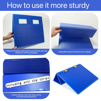 2pcs Slant Board for Writing 16 x 12 Inch Sloped Surface Clipboard 20°Tilted Writing Board to Improve Handwriting Legibility for Writing Reading Drawing