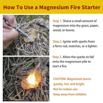3 Pieces Magnesium Fire Starter Rods, 99% High Purity Magnesium Metal Rod, 3.5" x 0.63" – Ideal Mg Fire Starter for Survival, Emergency Sparks, Outdoor Camping Hiking (900mm x 16mm)