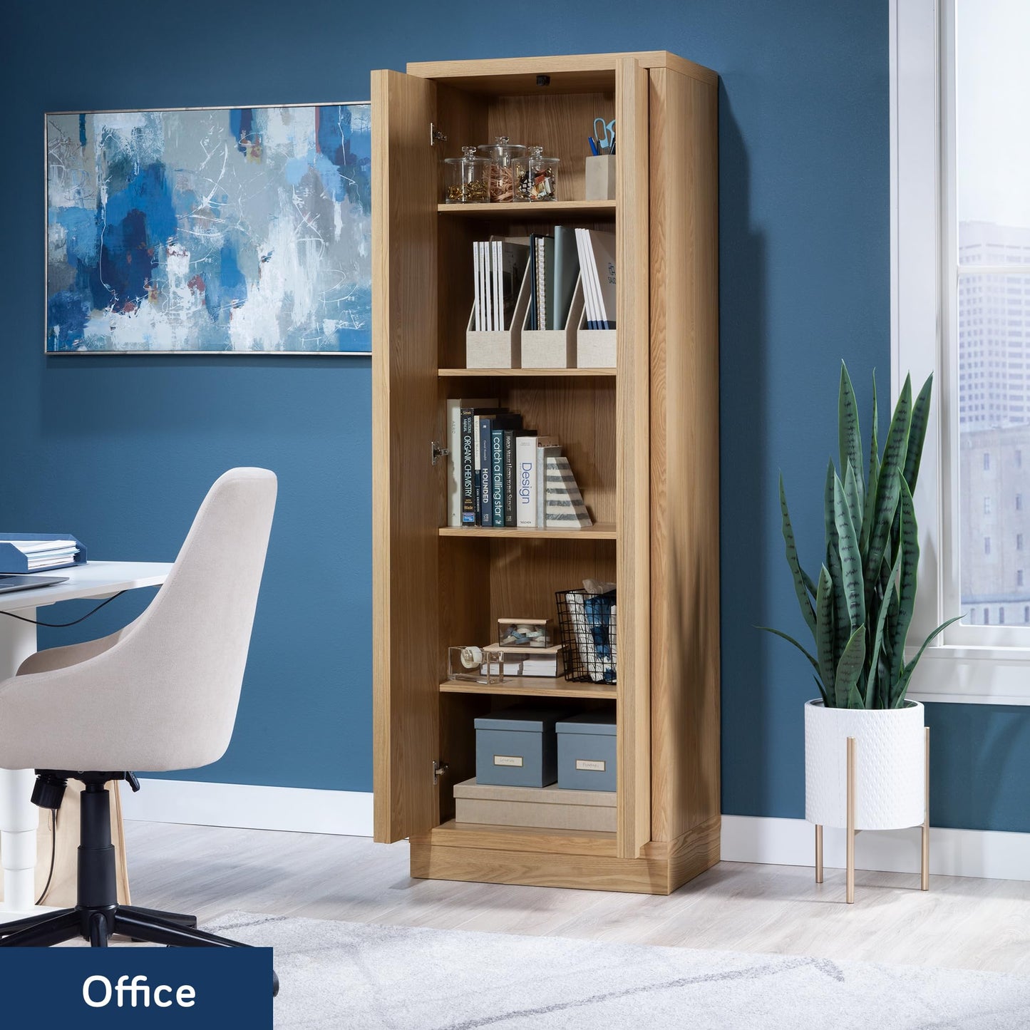 Sauder Merton Hall Storage Cabinet, Harmony Ash Finish
