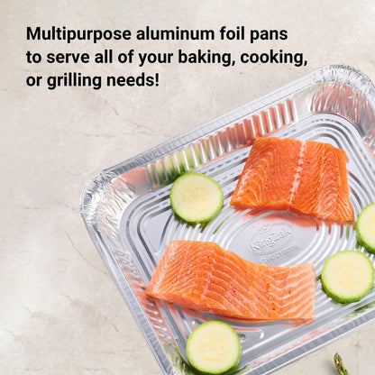 Aluminum Pans Half Size, 9X13, Extra Heavy Duty Disposable Foil Pans For Baking (30 Pack) Roasting & Chafing, Deep Tin Foil Bakeware, Steam Table Tray, Cookware, Food Prepping, Cake & Oven Pan