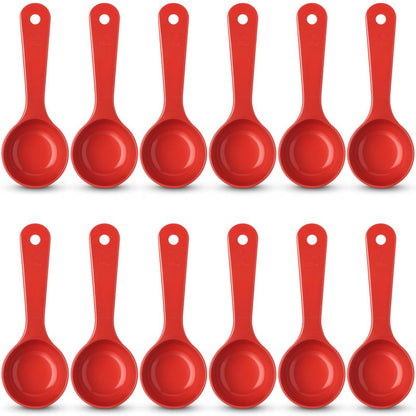 Carlisle FoodService Products Measure Miser Solid Measuring Spoon with Short Handle, 2 Ounces, Red (Pack of 12)