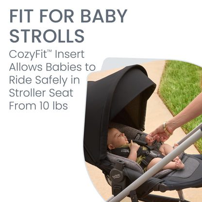 Britax Grove Modular Stroller, Lightweight Stroller with CozyFit Insert and Bumper Bar, 6 Ways to Ride, SafeWash, Pindot Onyx
