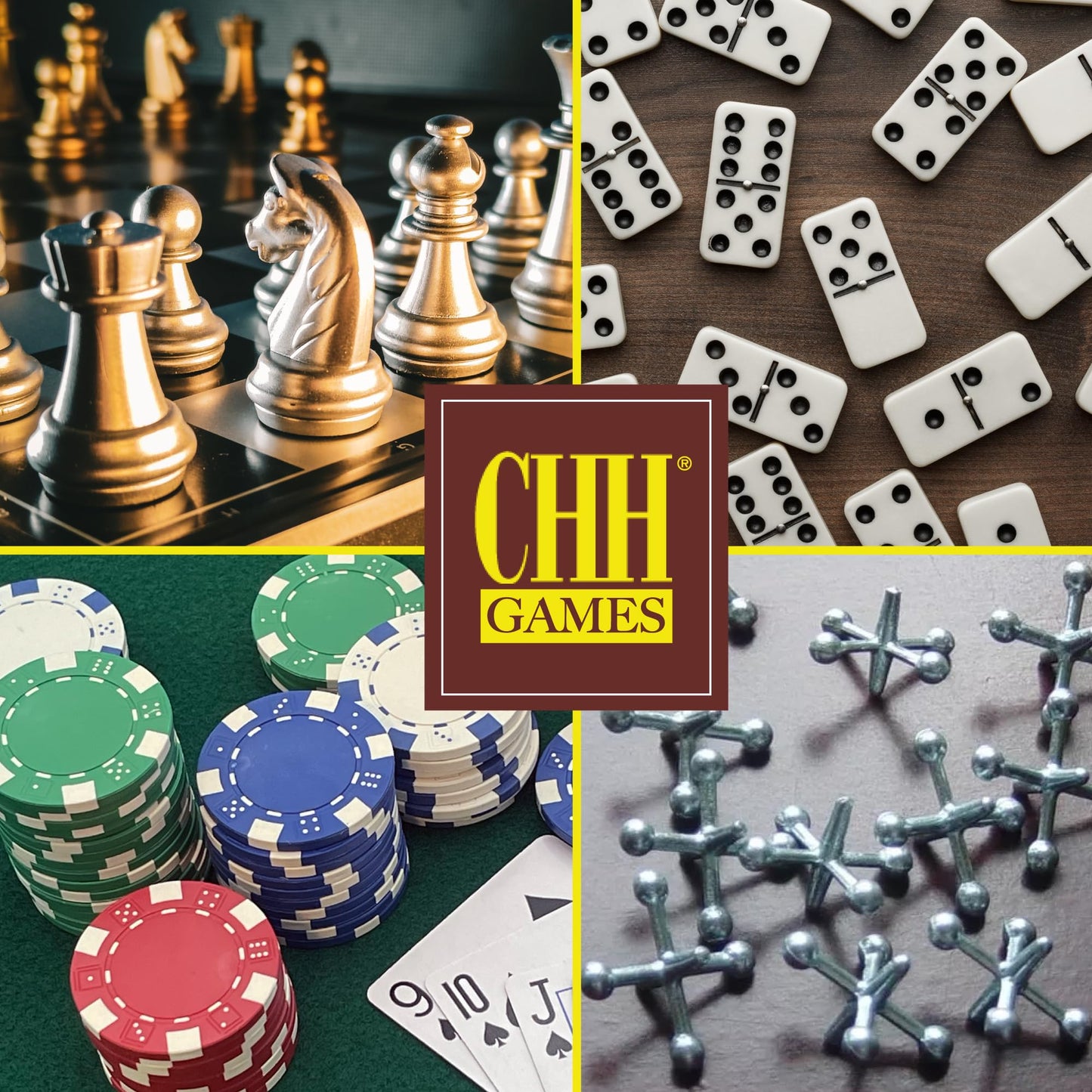 CHH Poker Casino Dice Style Chips Set (100 Piece), 11.5 gm