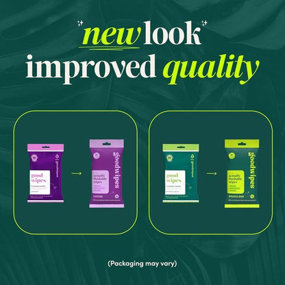 Goodwipes Flushable Wipes - Extra Large Portable Wet Wipes - Sewer & Septic Safe - Botanical Bliss & Lavender, 108 Count (6 Packs)