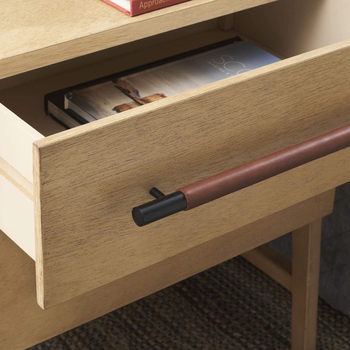 SAFAVIEH Home Collection Tiona Natural/Brown 2-Drawer Accent Table Nightstand
